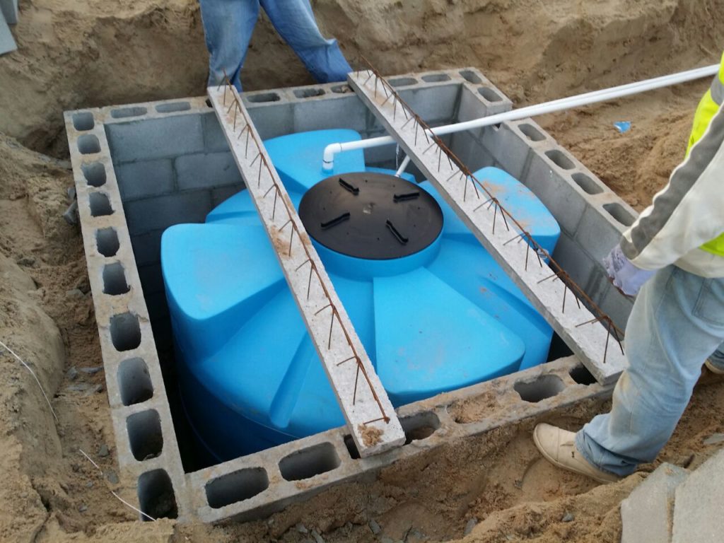 newly installed cistern in Puerto Peñasco